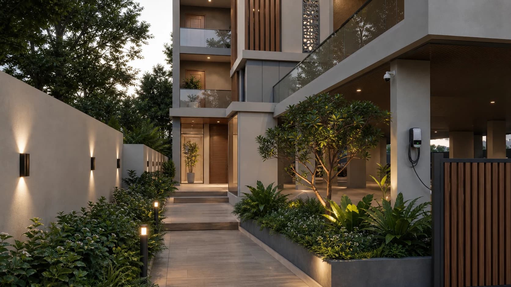 Landscaped entrance and amenity frontage