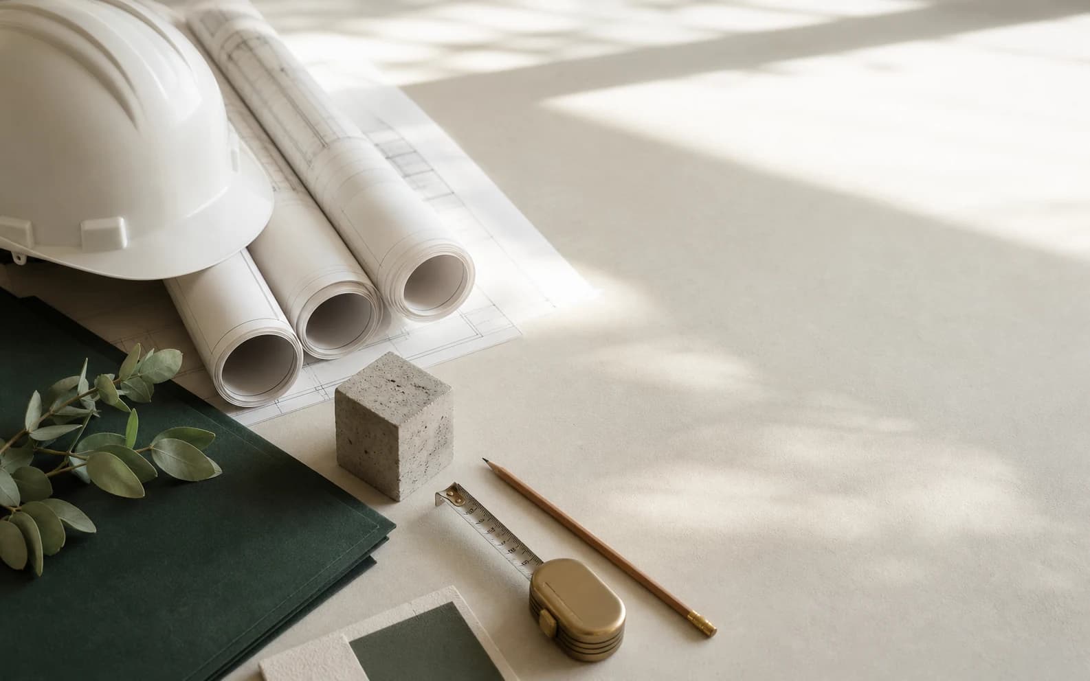 Architectural journal and drawing materials